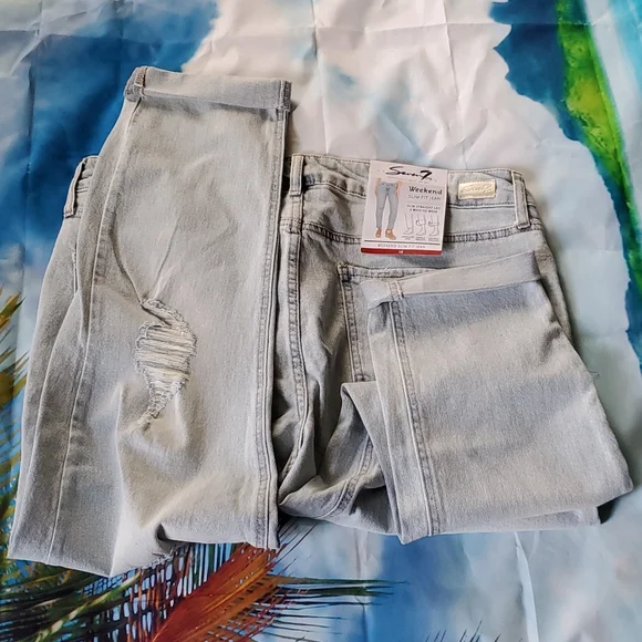 Women jeans 👖 seven7 slim fit. Stretch. Straight leg.size 14 - Picture 2 of 4
